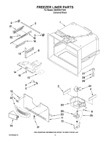 02 - Freezer Liner Parts parts for Whirlpool Refrigerator GB2SHDXTD02 from AppliancePartsPros.com