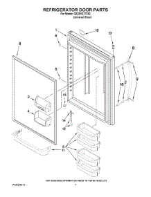 05 - Refrigerator Door Parts parts for Whirlpool Refrigerator GB2SHDXTD02 from AppliancePartsPros.com