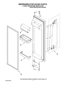 06 - Refrigerator Door Parts parts for Whirlpool Refrigerator 5ED5FHKXVA00 from AppliancePartsPros.com