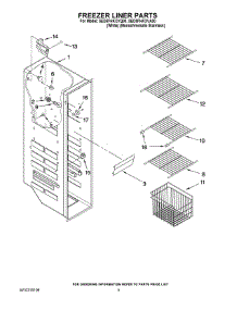 04 - Freezer Liner Parts parts for Whirlpool Refrigerator 5ED5FHKXVQ00 from AppliancePartsPros.com