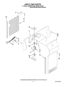 05 - Air Flow Parts parts for Whirlpool Refrigerator 5ED5FHKXVQ00 from AppliancePartsPros.com