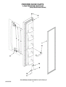 07 - Freezer Door Parts parts for Whirlpool Refrigerator 5ED5FHKXVA00 from AppliancePartsPros.com