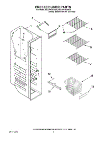 04 - Freezer Liner Parts parts for Whirlpool Refrigerator 5ED2FHGXVA00 from AppliancePartsPros.com