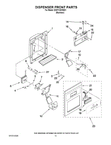 08 - Dispenser Front Parts parts for Whirlpool Refrigerator ED5FVGXWS01 from AppliancePartsPros.com