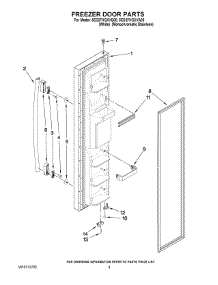 07 - Freezer Door Parts parts for Whirlpool Refrigerator 5ED2FHGXVA00 from AppliancePartsPros.com