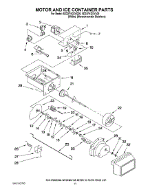 09 - Motor And Ice Container Parts parts for Whirlpool Refrigerator 5ED2FHGXVA00 from AppliancePartsPros.com