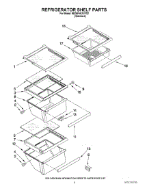 03 - Refrigerator Shelf Parts parts for Whirlpool Refrigerator 8ED5FHKXVY02 from AppliancePartsPros.com