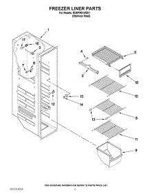 04 - Freezer Liner Parts parts for Whirlpool Refrigerator ED5PVEXWS01 from AppliancePartsPros.com