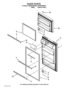02 - Door Parts parts for Whirlpool Refrigerator W8RXNGMWQ02 from AppliancePartsPros.com