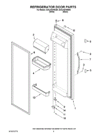 06 - Refrigerator Door Parts parts for Whirlpool Refrigerator ED5JHEXWQ00 from AppliancePartsPros.com