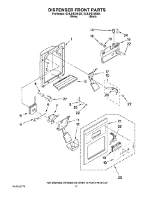 08 - Dispenser Front Parts parts for Whirlpool Refrigerator ED5JHEXWB00 from AppliancePartsPros.com