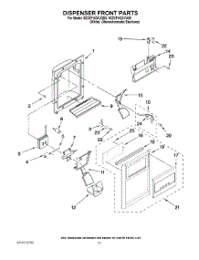 10 - Dispenser Front Parts parts for Whirlpool Refrigerator 5ED2FHGXVQ00 from AppliancePartsPros.com