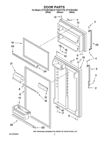 02 - Door Parts parts for Whirlpool Refrigerator ET1CHEXVT02 from AppliancePartsPros.com