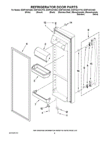06 - Refrigerator Door Parts parts for Whirlpool Refrigerator ED5FHAXVB03 from AppliancePartsPros.com