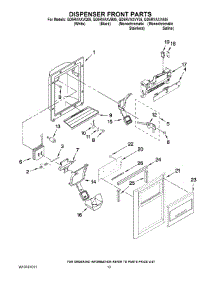 08 - Dispenser Front Parts parts for Whirlpool Refrigerator GD5RVAXVY05 from AppliancePartsPros.com