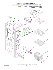 04 - Freezer Liner Parts parts for Whirlpool Refrigerator GD5DHAXVQ06 from AppliancePartsPros.com