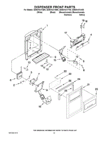 08 - Dispenser Front Parts parts for Whirlpool Refrigerator GD5DHAXVB06 from AppliancePartsPros.com