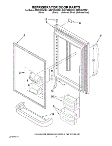 04 - Refrigerator Door Parts parts for Whirlpool Refrigerator GB9FHDXWS01 from AppliancePartsPros.com