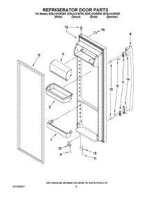 06 - Refrigerator Door Parts parts for Whirlpool Refrigerator ED5LHAXWT00 from AppliancePartsPros.com