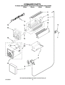 12 - Icemaker Parts parts for Whirlpool Refrigerator ED5LHAXWT00 from AppliancePartsPros.com