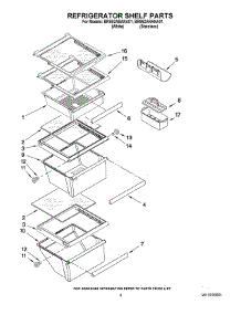 03 - Refrigerator Shelf Parts parts for Whirlpool Refrigerator BRS62ABANA01 from AppliancePartsPros.com