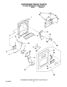 08 - Dispenser Front Parts parts for Whirlpool Refrigerator BRS62ABANA01 from AppliancePartsPros.com