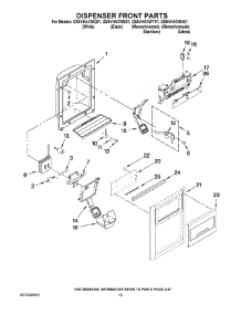 08 - Dispenser Front Parts parts for Whirlpool Refrigerator GS5VHAXWA01 from AppliancePartsPros.com