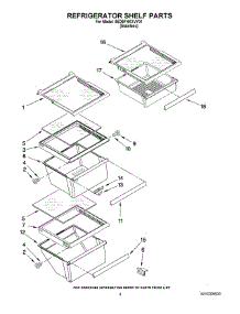03 - Refrigerator Shelf Parts parts for Whirlpool Refrigerator 8ED5FHKXVY01 from AppliancePartsPros.com