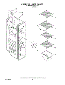 04 - Freezer Liner Parts parts for Whirlpool Refrigerator 8ED5FHKXVY01 from AppliancePartsPros.com