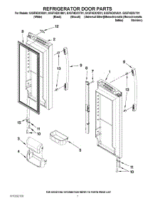 05 - Refrigerator Door Parts parts for Whirlpool Refrigerator GX5FHDXVQ01 from AppliancePartsPros.com