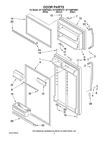 02 - Door Parts parts for Whirlpool Refrigerator W1TXNMFWT01 from AppliancePartsPros.com