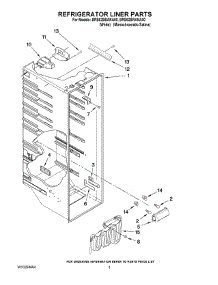 02 - Refrigerator Liner Parts parts for Whirlpool Refrigerator BRS62BBBNA00 from AppliancePartsPros.com