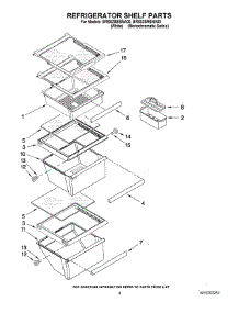 03 - Refrigerator Shelf Parts parts for Whirlpool Refrigerator BRS62BBBNA00 from AppliancePartsPros.com