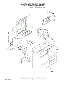 08 - Dispenser Front Parts parts for Whirlpool Refrigerator BRS62BBBNA00 from AppliancePartsPros.com