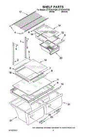 05 - Shelf Parts parts for Whirlpool Refrigerator ET1PHKXPT09 from AppliancePartsPros.com