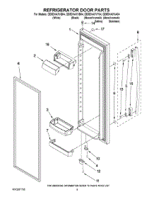 06 - Refrigerator Door Parts parts for Whirlpool Refrigerator GD5DHAXVY04 from AppliancePartsPros.com