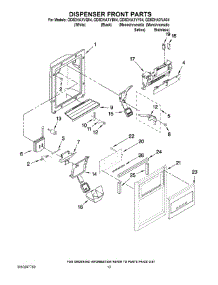 08 - Dispenser Front Parts parts for Whirlpool Refrigerator GD5DHAXVB04 from AppliancePartsPros.com
