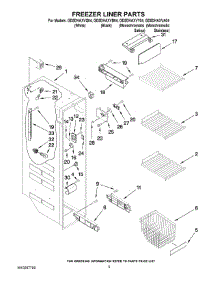 04 - Freezer Liner Parts parts for Whirlpool Refrigerator GD5DHAXVQ04 from AppliancePartsPros.com