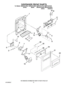 08 - Dispenser Front Parts parts for Whirlpool Refrigerator GD5RVAXVA03 from AppliancePartsPros.com