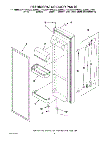 06 - Refrigerator Door Parts parts for Whirlpool Refrigerator ED5FHAXVY02 from AppliancePartsPros.com