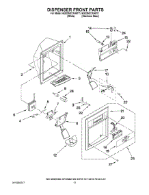 08 - Dispenser Front Parts parts for Whirlpool Refrigerator 6GD25DCXHS11 from AppliancePartsPros.com