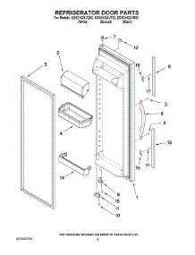 06 - Refrigerator Door Parts parts for Whirlpool Refrigerator ED5CHQXVT02 from AppliancePartsPros.com