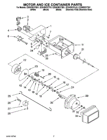 05 - Motor And Ice Container Parts parts for Whirlpool Refrigerator ED5HBEXTL01 from AppliancePartsPros.com