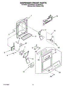 08 - Dispenser Front Parts parts for Whirlpool Refrigerator EC3JHAXRL12 from AppliancePartsPros.com