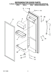 06 - Refrigerator Door Parts parts for Whirlpool Refrigerator ED5FHEXTS00 from AppliancePartsPros.com