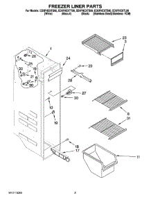 04 - Freezer Liner Parts parts for Whirlpool Refrigerator ED5FHEXTT00 from AppliancePartsPros.com