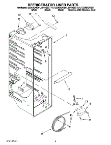 02 - Refrigerator Liner Parts parts for Whirlpool Refrigerator ED5HBEXTB01 from AppliancePartsPros.com