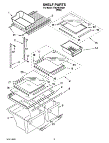 05 - Shelf Parts parts for Whirlpool Refrigerator ET8CHEXSQ01 from AppliancePartsPros.com