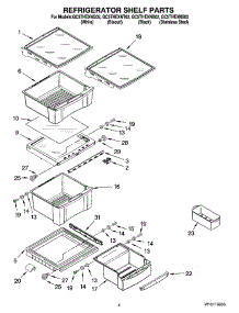 03 - Refrigerator Shelf Parts parts for Whirlpool Refrigerator GC5THEXNB02 from AppliancePartsPros.com