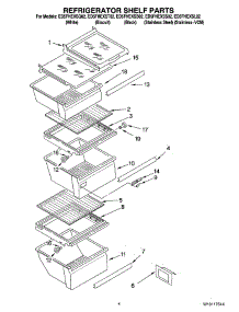 03 - Refrigerator Shelf Parts parts for Whirlpool Refrigerator ED5FHEXSS02 from AppliancePartsPros.com